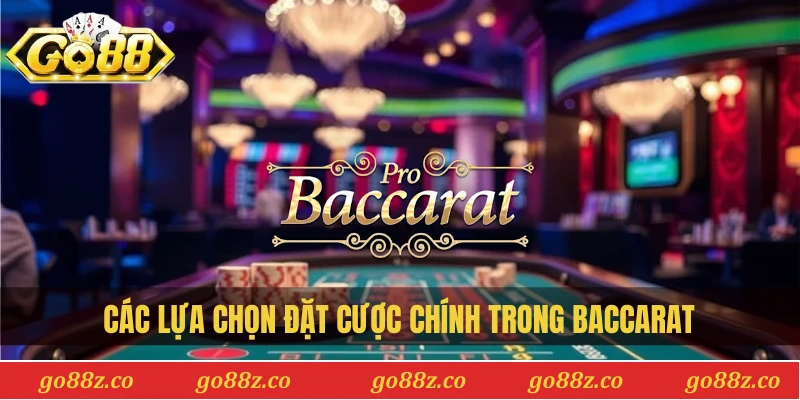 Các lựa chọn đặt cược chính trong baccarat