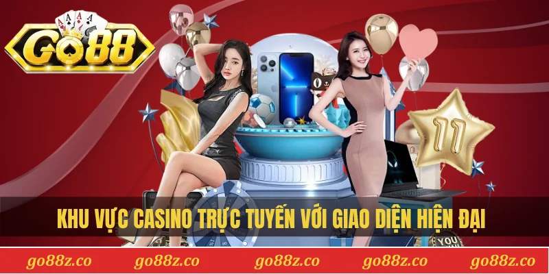 Khu vực casino trực tuyến với giao diện hiện đại 